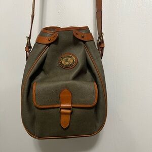Burberrys Vintage Bucket Bag, dark green and leather